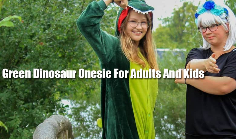 Green Dinosaur Onesie For Adults And Kids
